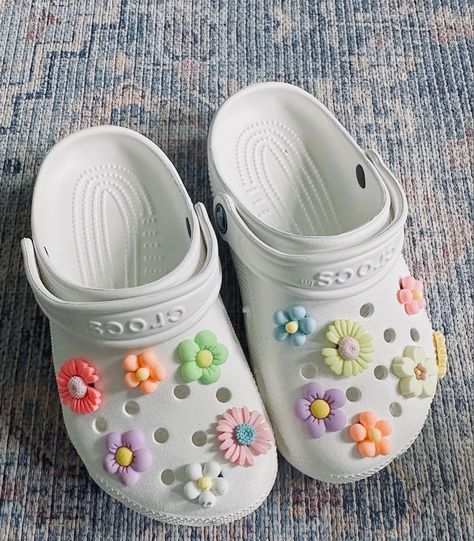 Crocs With Flowers, Shoes Board, Flower Charm, Charms, Flowers