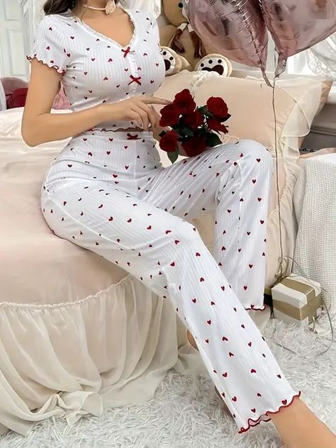 Temu | Explore the Latest Clothing, Beauty, Home, Jewelry & More Shein Pyjama Set, Cute Lounge Wear Outfits, Pijama Shein, Home Outfit Women, Aliexpress Dresses, Night Wear Dress, Sleepwear Women Pajamas, Home Wear Women Pajamas, Shein Brasil