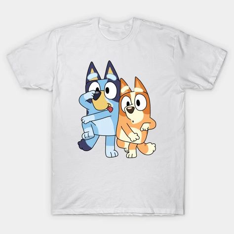 Bluey and Bingo - Bluey - T-Shirt | TeePublic Bingo Bluey, Bluey And Bingo, Bluey Bingo, Cartoon Dog, Happy Dogs, Kids Magnets, 4th Birthday, Dog Tshirt, Kids Bags