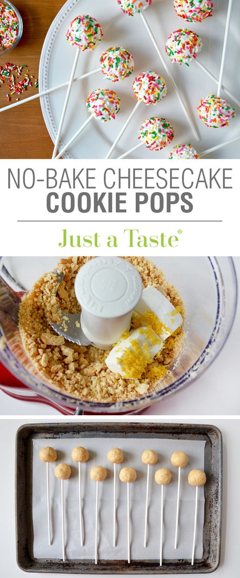 Cookie Pops Recipe, No Bake Cake Pops, Cake Pop Recipe Easy, Cake Pops Recipe, Cheesecake Cookie, Cheesecake Pops, Cake Pop Designs, Pops Cake, Homemade Cookie