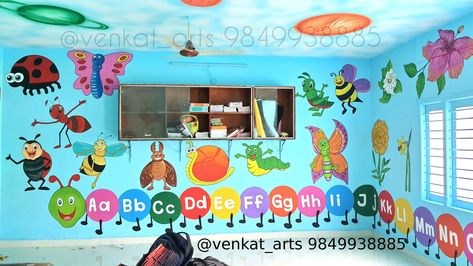 any school wall painting requirements call me: 9849938885, we do anywhere in India #Playschoolwallpainting #schoolwallpainting #schoolwallart #schoolart #schoolwalldecor #schooldecorationideas #schoolpainting #decorationideas #preschoolwallpainting #primaryschoolwallpainting #schoolwallpaintinghyderabad #schoolarthyderabad #playhomewallpainting #preprimaryclassroomwallartpainting #schoolpaintingserviceinhyderabad #wallpaintinginschools #classroomwallpainting #nurseryclassroomwallart #venkatarts Kindergarten Classroom Wall Painting, Primary School Wall Painting Ideas, Nursery Class Decoration, Classroom Walls Paint, School Wall Art Ideas, Preschool Classroom Setup, School Wall Painting, School Wall Decoration, Cartoon Wall Painting