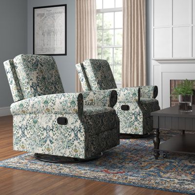 This recliner set has all the essentials of transitional style. With a unique backrest and clean straight lines, this recliner set offers a minimalist look that is very practical for your home. Wrapped in polyester and filled with thick foam, this nursery chair set offers the ultimate in comfort and is great for your living room and reading corner to curl up with your favorite book and enjoy your relaxing time. The floral pattern on the body of the recliner set adds flair to your monotonous livi Glider Nursery, Vintage Window Decor, Curved Loveseat, Nursery Recliner, Stylish Recliners, Vintage Window, Modern Loveseat, Relaxing Time, Nursery Chair