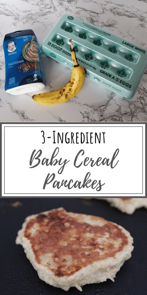 12 Month Old Food Recipes, Finger Foods 8 Month Old, 8 Month Meal Ideas, Finger Foods For 7 Month Old Baby, Wic Meals, Banana And Egg Pancakes, Baby Cereal Pancakes, Banana Cereal, Cereal Pancakes