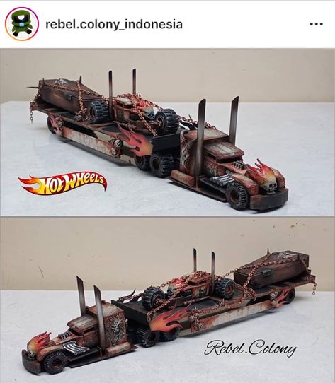 Hot Wheels Real Life, Zombie Vehicle, Gaslands Cars, Custom Diecast, Hot Wheels Garage, Hot Wheels Custom, Hot Weels, Wheel Art, Miniature Cars