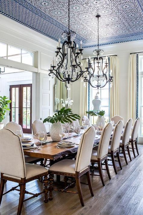 Mansion Dining Room, Moroccan Dining Room, Southern Home Magazine, Bamboo Dining Chairs, French Dining Chairs, Transitional Dining Room, Transitional Dining, Bob Vila, Live Edge Dining Table