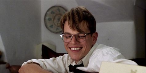 Matt Damon 90s, The Talented Mr Ripley, Talented Mr Ripley, Mr Ripley, 90s Glasses, The Secret (book), Nerd Glasses, Good Will Hunting, Donna Tartt