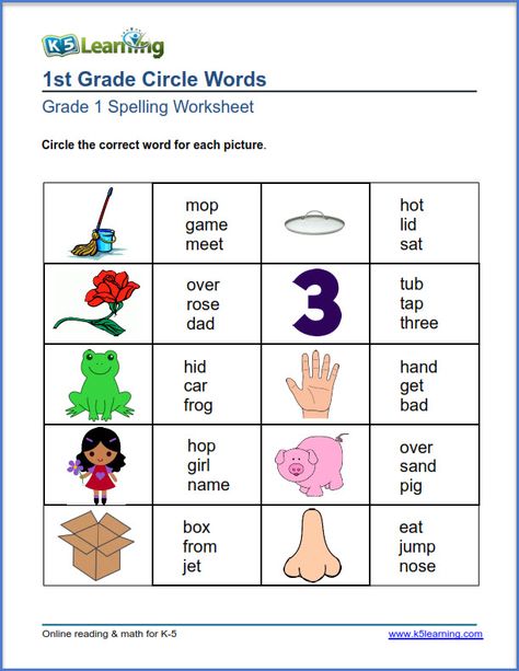 circle words spelling exercise Kindergarten Spelling Words, Kindergarten Spelling, 1st Grade Spelling, All About Spelling, Grade 1 Reading, First Grade Phonics, First Grade Worksheets, Spelling Worksheets, Grade Spelling