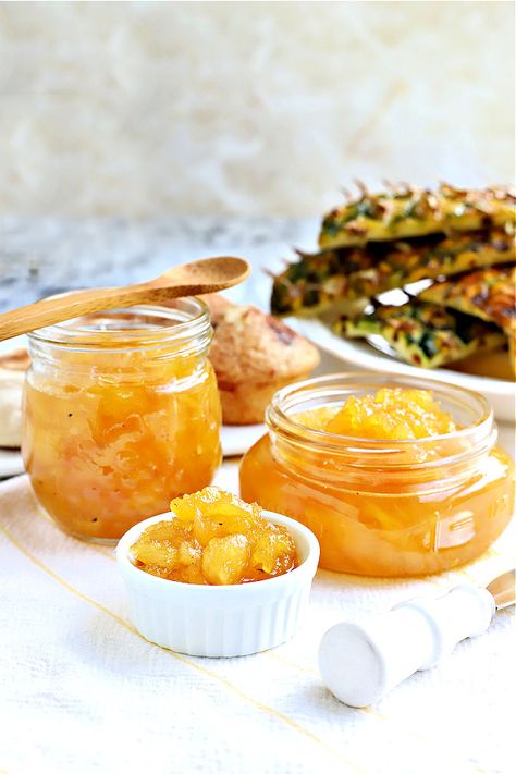 Pineapple Jam | Grateful Prayer | Thankful Heart Hawaiian Baked Beans, Grapefruit Jam, Teriyaki Burgers, Pineapple Ham, Grateful Prayer, Pineapple Jam, Marmalade Recipe, Jam Recipes Homemade, Ripe Pineapple