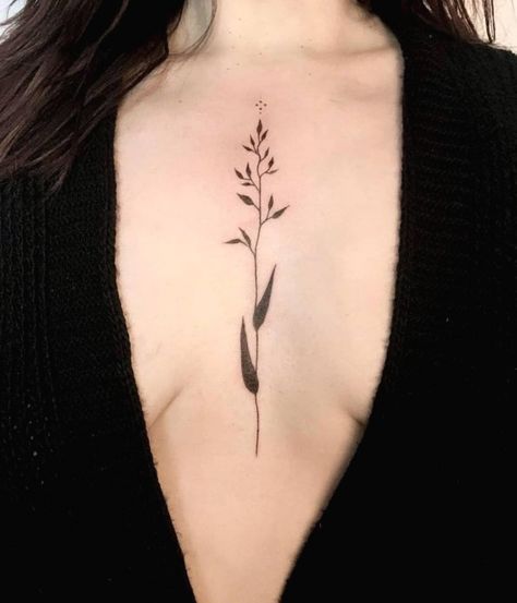 Chest Tattoo Name, Unique Sternum Tattoo, Best Chest Tattoos, Sternum Piece, Sternum Tattoos, A Small Tattoo, Sternum Tattoo Design, Island Tattoo, Rib Tattoos For Women