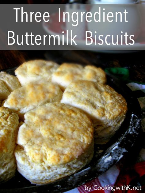 Three Ingredient Buttermilk Biscuit Recipe Three Ingredient Biscuits, Buttermilk Biscuit Recipe, Southern Buttermilk Biscuits, Vegetable Shortening, Buttermilk Biscuit, Buttermilk Biscuits Recipe, Flaky Biscuits, Biscuit Bread, 3 Ingredient Recipes