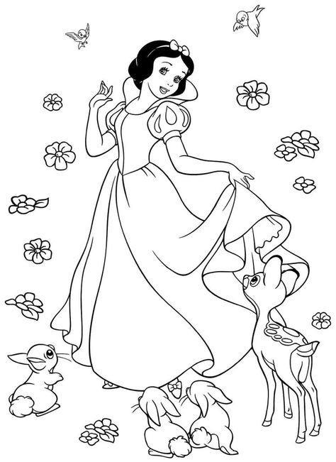 Snow White Coloring Pages - Best Coloring Pages For Kids Snow White Drawing, Princess Coloring Pages For Kids, Snow White Pictures, Snow White Coloring Pages, Fargelegging For Barn, Elsa Coloring Pages, Disney Princess Colors, Disney Princess Coloring Pages, Drawing Hands