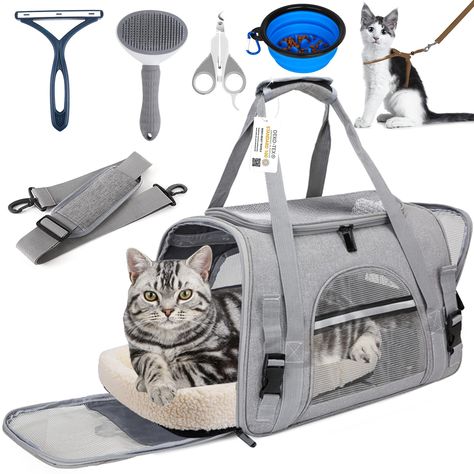 Pet Carrier 8 Pcs,Cat Carrier Bag Airline Approved for Medium,Small Cars Under 20 lbs,Soft Sided Travel Carrier Portable Pet Dog Travel Carrier, Cat Travel Carrier, Cat Carrier Bag, Cat Backpack Carrier, Pet Travel Carrier, Pet Carrier Bag, Cat Cages, Travel Carrier, Pet Bag