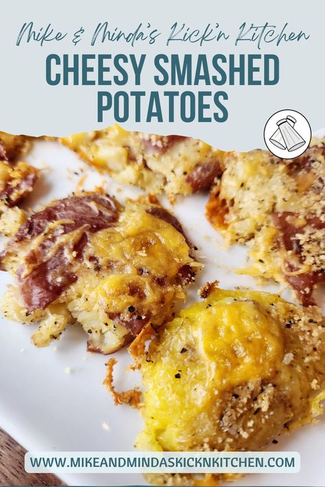 If you love potatoes and want to mix up how you make them, check out these Cheesy Smashed Potatoes. Easy to make and fun for the whole family to eat. #dinnerideas #sidedishes #foodrecipes #veggie #summersidedishes #kicknkitchen #foodie #foodblogger #mealplanning Cheesy Smashed Baby Potatoes, Smashed Yellow Potatoes, Easy Smashed Potatoes, Fried Breakfast Potatoes, Potatoes Easy, Crockpot Ribs, Chicken Salad Wrap, Fried Breakfast, Potatoes Recipes