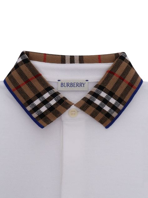 Burberry cotton polo t-shirt for children, short sleeves, contrasting lapel collar with tartan pattern.Composition: 100% COTTON Burberry Baby Girl, Pattern Composition, Burberry Baby, Polo Design, Polo T Shirt, Kenzo Kids, Prada Leather, Men Clothes, Tartan Pattern