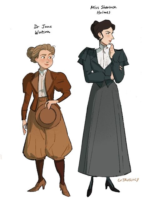 Sherlock Outfit, Drawing Outfits, Detective Outfit, Female Detective, Sherlock Holmes Bbc, 1920s Outfits, Dr Watson, Sherlock Fanart, Fantasy Drawings