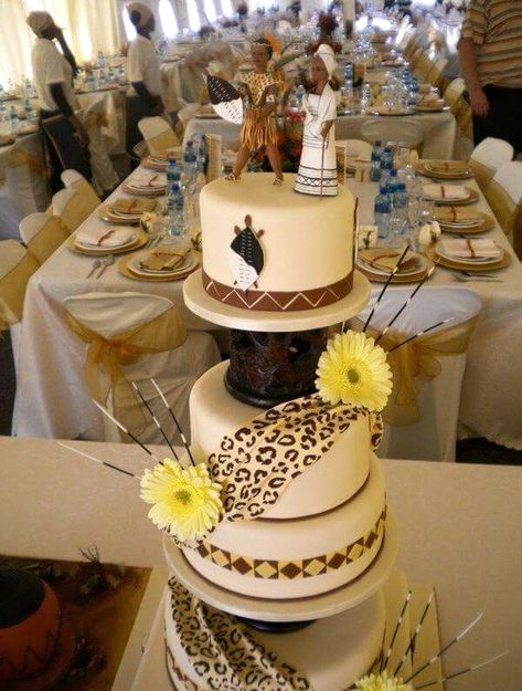 Cream and Brown Umembeso Cake | Clipkulture | Clipkulture Zulu Traditional Wedding Cakes, Nigerian Cake, Africa Cake, African Wedding Cakes, Zulu Traditional Wedding, African Cake, African Wedding Theme, Zulu Wedding, African Inspired Wedding