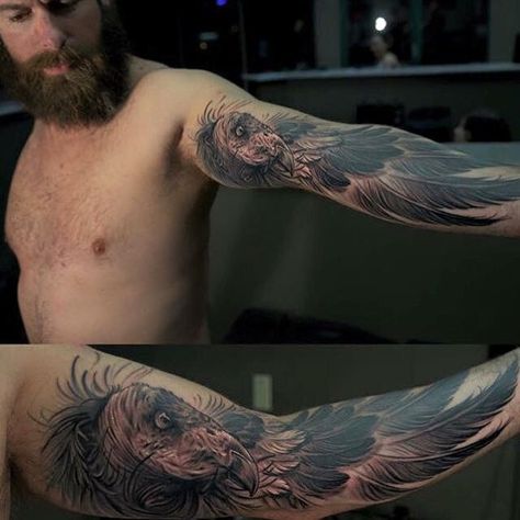 California Tattoo Ideas Men, Northern California Tattoo, California Condor Tattoo, Condor Tattoo, Californian Condor, Sacred Tattoo, California Condor, Fusion Ink, Instagram Analytics