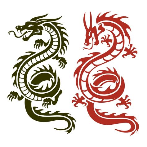 Asian Dragons, Japanese Dragon Drawing, Cuttable Designs, Dragon Svg, Dragons Tattoo, Small Dragon Tattoos, Chinese Dragon Tattoos, Design Dragon, Dragon Tattoos