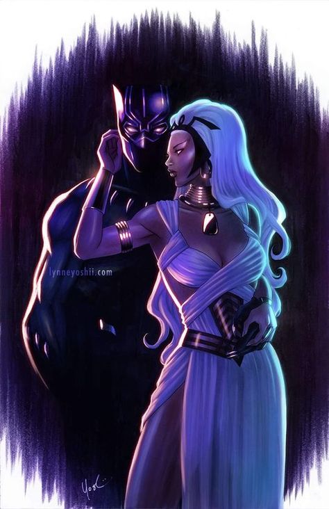 Storm And Black Panther, Black Panther And Storm, Black Panther Storm, Black Panther Images, Storm Comic, Black Panther Comic, Black Love Artwork, Panther Pictures, Storm Marvel