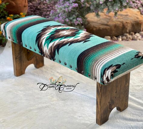 The Bench Shop – Desert Canary Refurbished Coffee Tables, Southwestern Furniture, Southwest Furniture, Cowhide Bench, Cowhide Decor, Ranch Furniture, Ranch House Decor, Rustic Furniture Diy, Driftwood Art Diy