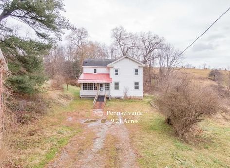 Cheapish c.1780 Pennsylvania Farmhouse For Sale on 9.21 Acres Under $89K - Old Houses Under $50K Hometown Aesthetic, Pennsylvania Farmhouse, Fixer Upper Farmhouse, Walls Could Talk, Scenic Beauty, Private School, Fixer Upper, Country Living, Virtual Tour