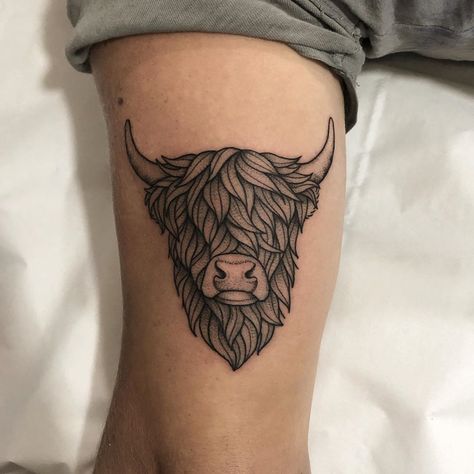 Mel 🌿 on Instagram: “Wee highland coo for Magnus the sailor today 🐮” Cow Tattoos, Highland Cow Tattoo, Highland Coo, Cow Tattoo, The Sailor, Tattoo Sleeve Designs, Body Mods, Highland Cow, New Tattoos