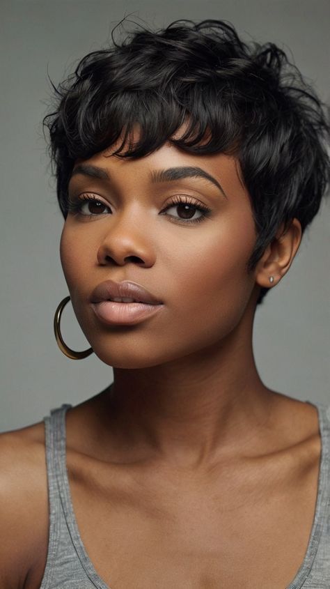 Chic Pixie Haircut, Nice Short Haircuts, Women Pixie Cut, Hype Hair, My New Haircut, Black Women Short Hairstyles, Rihanna Hairstyles, Hair Short Cuts, Short Hair Images