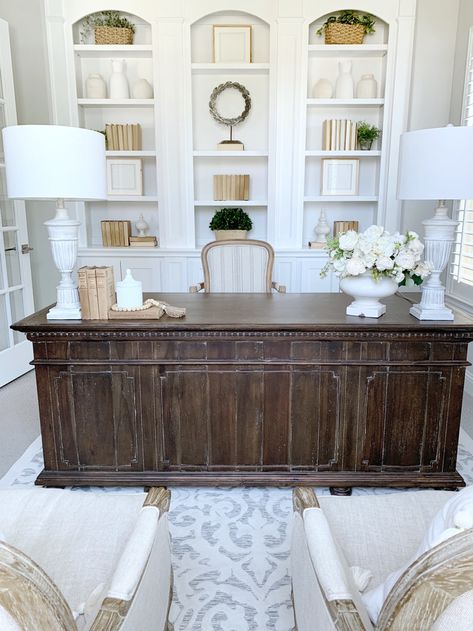 Country Style Office, French Country Office, Country Office, Traditional Home Office, My Texas House, French Country Living Room, Texas House, Office Makeover, French Country House