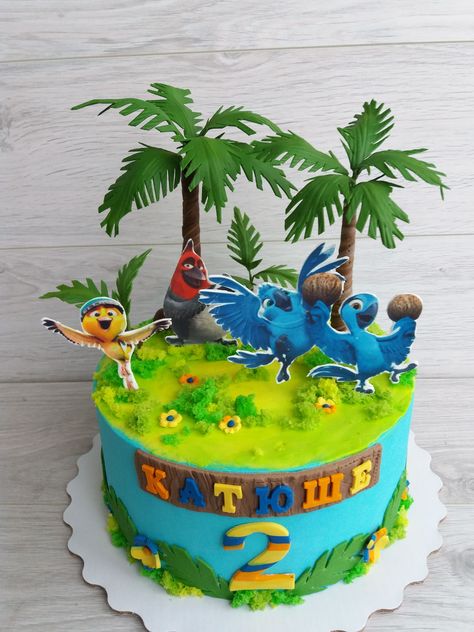 Rio Cake Ideas, Rio 2 Birthday Party Ideas, Rio Movie Themed Birthday Party, Rio Movie Birthday Party Ideas, Rio Birthday Party Ideas, Rio Birthday Cake, Rio Birthday Party, Rio Cake, Rio Birthday Parties