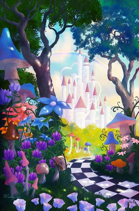 Alice In Wonderland Deviantart, Alice In Wonderland Disney Wallpapers, Wallpaper Backgrounds Alice In Wonderland, Alice And Wonderland Background, Alice In Wonderland Creatures, Alice In Wonderland Scenery, Alice In Wonderland Castle, Alice In The Wonderland Aesthetic, Alice In Wonderland Landscape