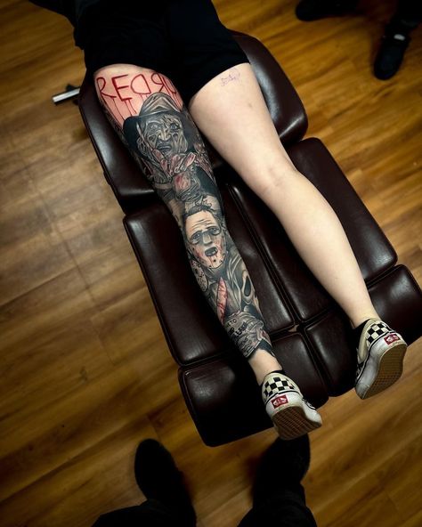 Gothic Tattoos, Full Leg Tattoos, Food Tattoos, Choose Her, Movie Tattoos, Tattoos For Women Half Sleeve, Scary Tattoos, Black Girls With Tattoos, Chest Piece Tattoos