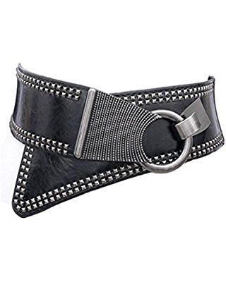 Waist Belt Women's Leather Fashion Wide Elastic Waistband With Punk Rivets Studs Waist Belt Women, Punk Chic, Wide Belts For Women, Wide Belts, Black Punks, Wide Leather Belt, Punk Rocker, Style Rock, Stud Style