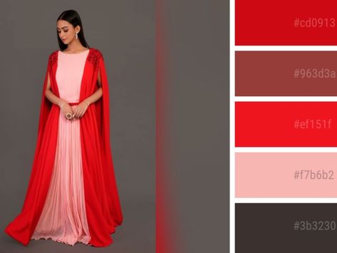 Peach And Red Outfit, Peach Colour Combinations, Light Spring Palette, Dark Peach Color, Peach Clothes, Peach Lehenga, Combination Dresses, Light Peach Color, Color Combinations For Clothes