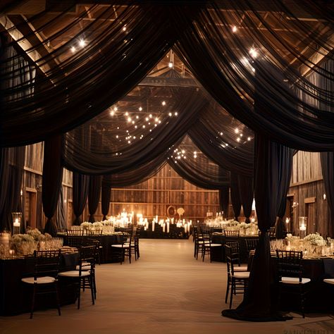 Faster shipping. Better service Large Party Decorations, Hanging Drapes, Dark Romantic Wedding, Wedding Drapery, Dark Wedding Theme, Black Wedding Decorations, Multicolor Wedding, Wedding Ceiling, Arch Decoration