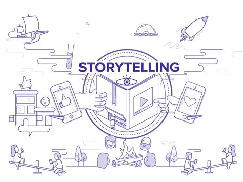 Storytelling dribbble 3 Presentation Storytelling, Storytelling Illustration, Storytelling Art, Interactive Websites, Note Writing Paper, The Art Of Storytelling, Motion Design Animation, Visual Storytelling, Creative Illustration