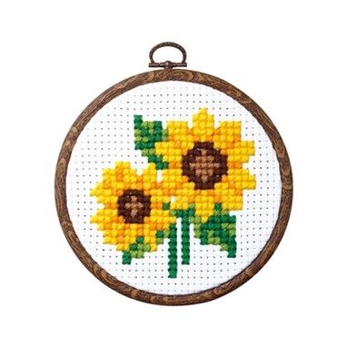 Big Cross Stitch, Cross Stitch Tags, Cross Stitch Sunflower, Cross Stitch Numbers, Mini Sunflowers, Big Cross, Felt Crafts Christmas, Cross Stitch Heart, Hand Embroidery Stitches