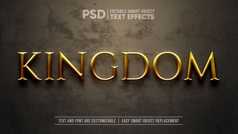 Gold medieval kingdom dramatic text effe... | Premium Psd #Freepik #psd #gold #typography #font #3d Journey Theme, Medieval Kingdom, Metallic Letters, Gold Movie, Logo Reference, Greek Font, Attitude Boy, Metal Font, Gold Font