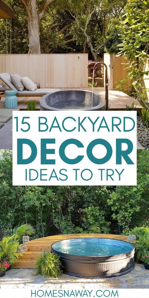 Backyard Decor Ideas, Minimalist Cottage, Outdoor Living Deck, Relaxing Backyard, Rustic Fire Pits, Garden Nook, Backyard Area, Cheap Backyard, Backyard Paradise