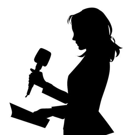 Public Speaking, Graphic Resources, Stock Illustration, Black And White, Drawings