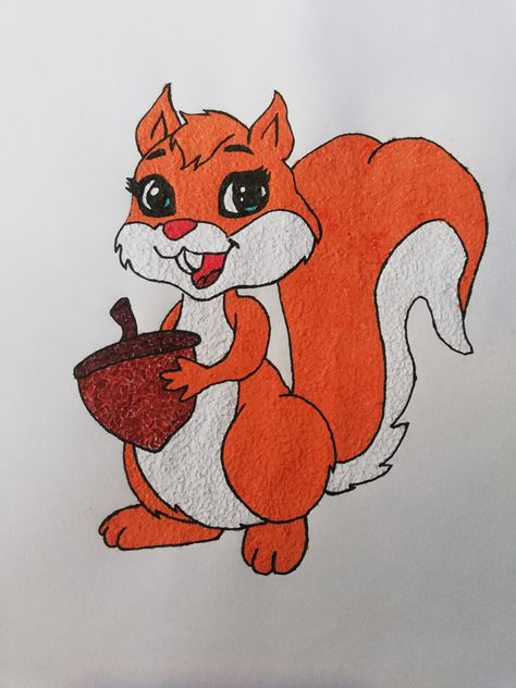 Squrriel Cute Art, Draw A Squirrel, Cartoon Squirrel, Squirrel Illustration, Squirrel Pictures, Symbol Drawing, Art Production, Collage Drawing, A Squirrel