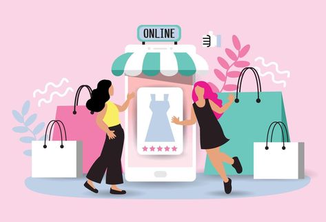 Online Shopping Background Images, Shopping Online Illustration, Online Shopping Aesthetic, Shopping Animation, Online Shopping Images, Online Store Logo, Shopping Banner, Shopping Cartoon, Vespa Illustration