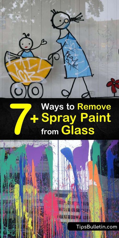 Learn how to use acetone, white vinegar, mineral spirits, and other common household solvents to remove overspray from glass surfaces. All you need is one of these paint remover products, a scraper, and glass cleaner to make the glass shine again. #remove #spray #paint #glass #DIY Spray Paint Remover, Remove Paint From Glass, Expensive Glasses, Glass Spray Paint, Diy Household Cleaners, Remove Paint, Weathered Paint, Glass Diy, Designer Shades