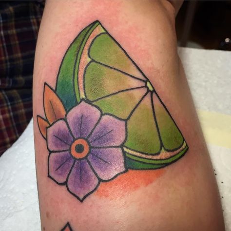 Lime Slice Tattoo, Lime Tattoo, Tattoo American Traditional, Florida Tattoo, Florida Tattoos, Lime Slice, K Tattoo, Old School Tattoo Designs, Tattoo Designs For Girls