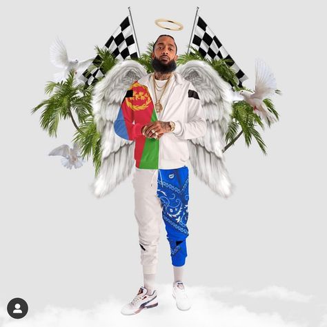 Nipsey hussle : TMC 💙 on Instagram: “A man of many flags 🏁 🇪🇷💙 • • •  #nipseyhussle #eritrean #crip #themarathoncontinues🏁👑 #themarathonclothing #themarathoncontinues #tmc…” Eritrean Flag, Lauren London Nipsey Hussle, Rapper Art, Supreme Wallpaper, Lauren London, Nipsey Hussle, Rap Wallpaper, Gangsta Rap, Hip Hop Art