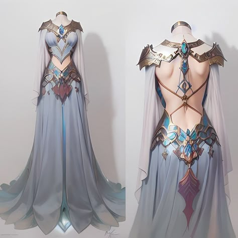 Goddess Like Outfits, Vintage Elegant Wedding Dress, Summer Court Outfit, Water Goddess Outfit, Summer Court Dress, Armor Dress Warrior Princess, Fantasy Warrior Outfit, Battle Outfits Women, Blue Fantasy Dress