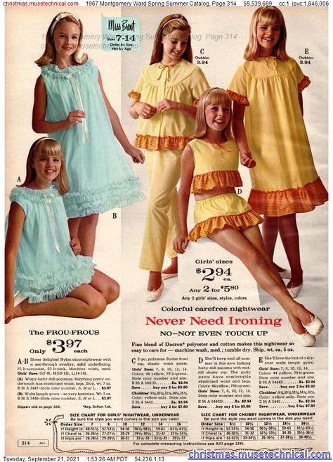 1960s Lingerie, Vintage Childrens Clothing, 1960 Fashion, 1960s Outfits, Vintage Kids Clothes, 60s 70s Fashion, 60s And 70s Fashion, 70s Inspired Fashion, Montgomery Ward