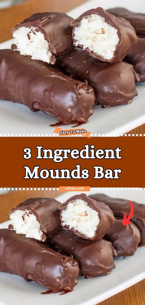 Indulge in the simplicity of 3 Ingredient Mounds Bars, a no-fuss treat that brings together the delightful combination of coconut, chocolate, and sweetness in every bite. These homemade versions of your favorite coconut chocolate bars are so easy to make, yet so satisfyingly delicious, they're sure to become a regular in your sweet treat rotation. #CoconutChocolateJoy #SimpleIndulgence #SweetTreats No Bake Appetizers Easy Finger Foods, Sweet Treats Easy To Make No Bake, Wellington Squares, Butterfinger Recipes, Chocolate Coconut Bars, Mounds Bars, Mounds Candy, Mounds Bar, Holiday Candy Recipes