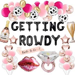 Getting Rowdy Bachelorette Party Decorations, Nashville Western Country Themed Cowgirl Bachelorette Party, Getting Hitched Getting Rowdy Southern Funny Bride To Be Bridal Shower Engagement Balloons Western Bachelorette Party Decorations, Southern Funny, Getting Hitched Getting Rowdy, Cowboy Bachelorette, Cowgirl Bachelorette Party, Engagement Balloons, Champagne Balloons, Western Bachelorette, Cowgirl Bachelorette Parties