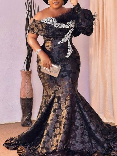 Pin on asoebi style African Lace Styles, Evening Maxi Dress, Long African Dresses, Lace Gown Styles, Lace Dress Styles, African Lace Dresses, Lace Styles, African Traditional Dresses, Wrap Maxi Dress