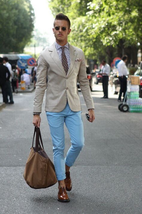 Resort business wear (light blue pants) Light Blue Dress Pants Outfit, Blue Dress Pants Outfit, Dress Pants Outfit, Light Blue Dress Pants, Blue Pants Outfit, Baby Blue Pants, Neon Prom Dresses, Dress Pants Outfits, Masc Fashion